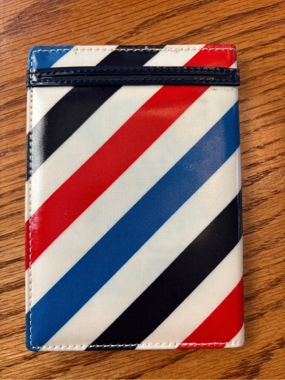 Kate Spade Diagonal Stripe Passport/Card Holder - Red/Blue/Black/White
